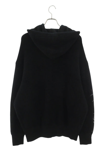 GIVENCHY Wool Ringlet Knit Zip Hoodie Black Size XS