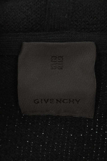 GIVENCHY Wool Ringlet Knit Zip Hoodie Black Size XS