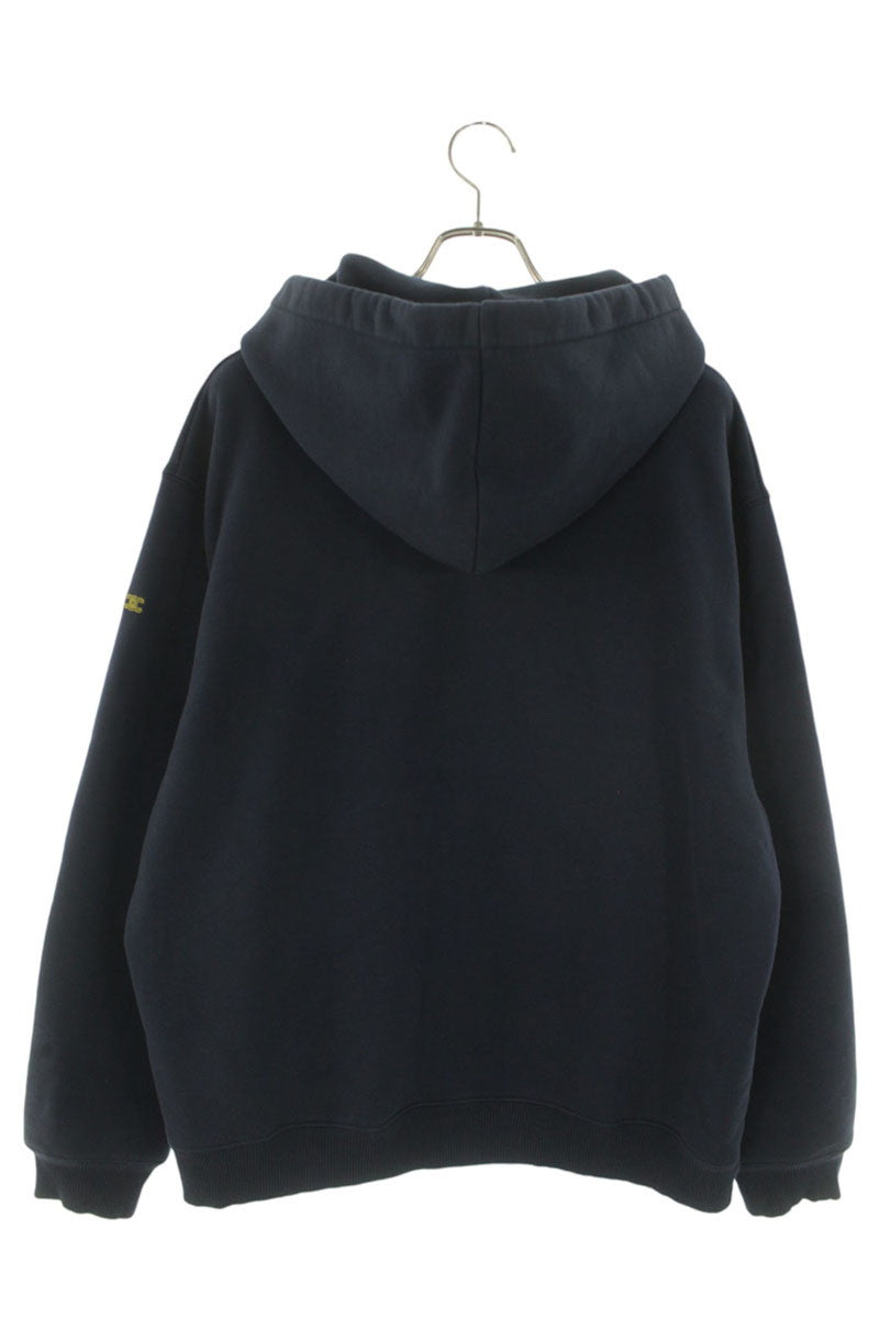 CELINE Triomphe Embroidered Pullover Hoodie Navy Size L