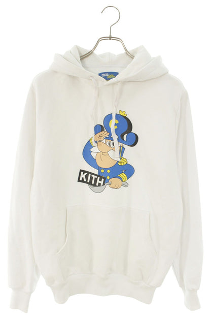 KITH Logo Print Cotton Hoodie White Size XS