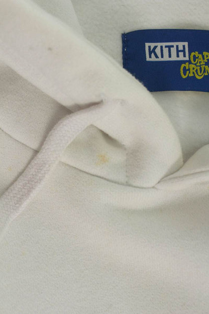 KITH Logo Print Cotton Hoodie White Size XS