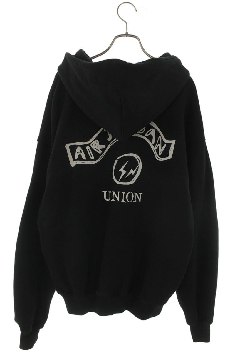 fragment design x UNION Zip Hoodie Black Cotton Size S