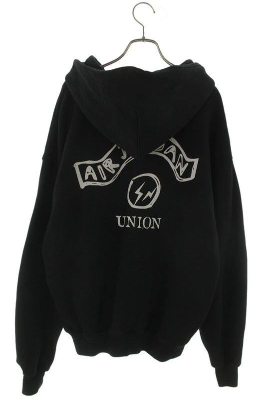 fragment design x UNION Zip Hoodie Black Cotton Size S