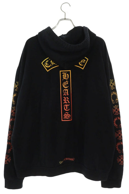 Chrome Hearts Vertical Logo Print Hoodie Black Size XL