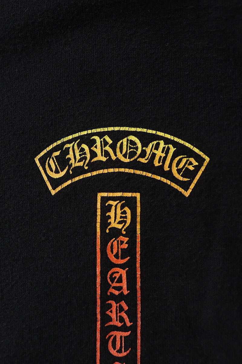 Chrome Hearts Vertical Logo Print Hoodie Black Size XL