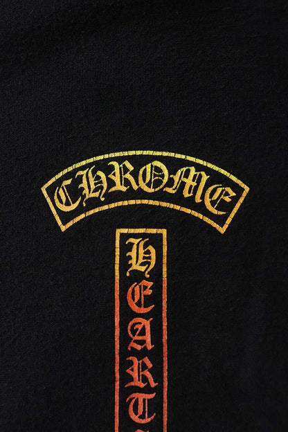 Chrome Hearts Vertical Logo Print Hoodie Black Size XL