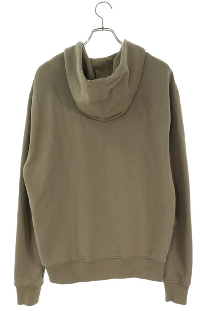 AMI Heart A Logo Embroidered Zip Hoodie Khaki Size L