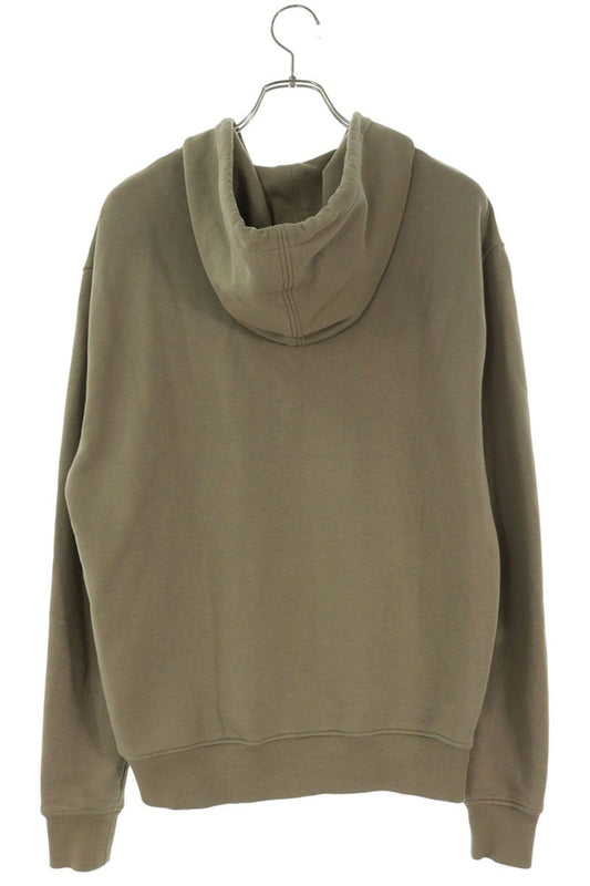 AMI Heart A Logo Embroidered Zip Hoodie Khaki Size L