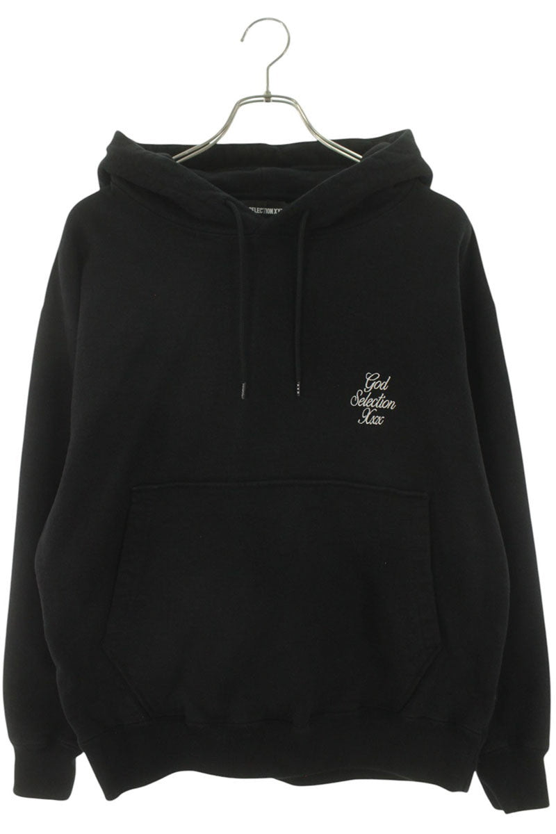 GOD SELECTION XXX Logo Embroidery Cotton Hoodie Black Size L