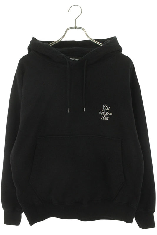 GOD SELECTION XXX Logo Embroidery Cotton Hoodie Black Size L