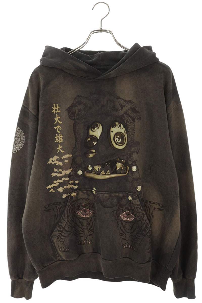 Cactus Jack HOLLOW HOODIE Graphic Print Charcoal Gray Size L