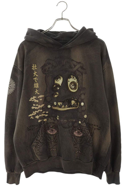 Cactus Jack HOLLOW HOODIE Graphic Print Charcoal Gray Size L