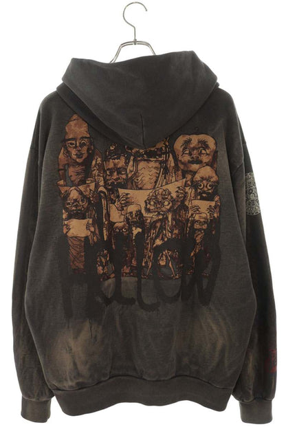 Cactus Jack HOLLOW HOODIE Graphic Print Charcoal Gray Size L