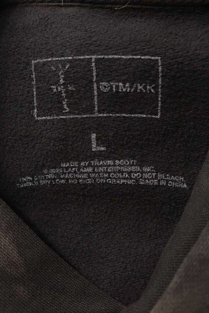 Cactus Jack HOLLOW HOODIE Graphic Print Charcoal Gray Size L