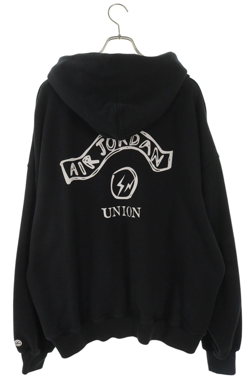 fragment design Jordan Print Hoodie Black Cotton Size XL