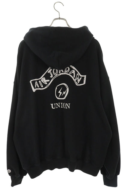 fragment design Jordan Print Hoodie Black Cotton Size XL