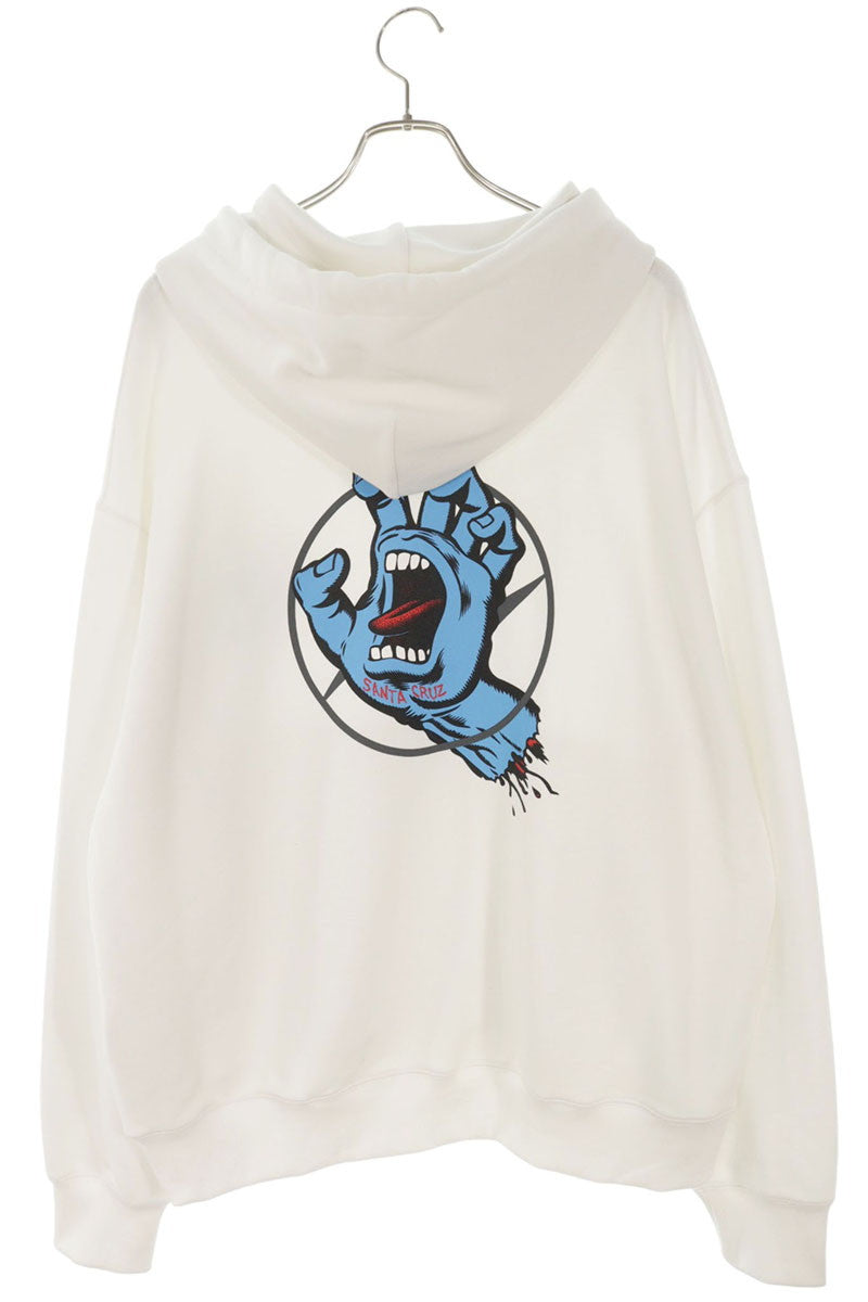 SEQUEL 25AW Santa Cruz Pullover Hoodie White Cotton Size L
