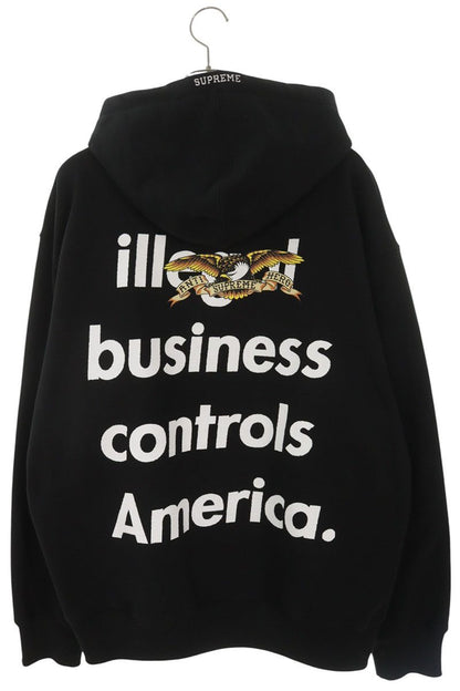 SUPREME SS26 Antihero Hooded Pullover Black Cotton Size L
