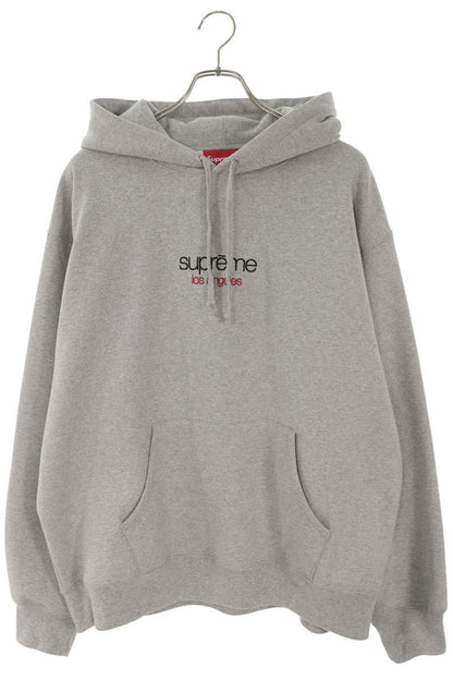 SUPREME FW25 Classic Logo LA Exclusive Hoodie Gray Size L