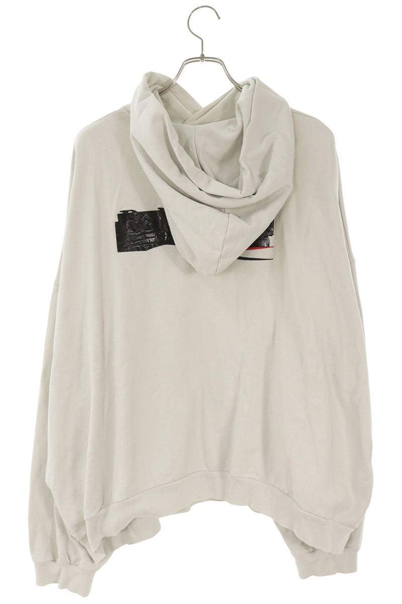 BALENCIAGA Campaign Tape Logo Pullover Hoodie White Size XS