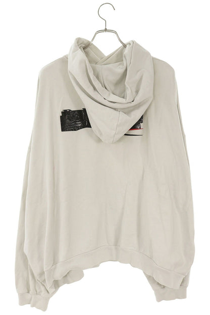 BALENCIAGA Campaign Tape Logo Pullover Hoodie White Size XS