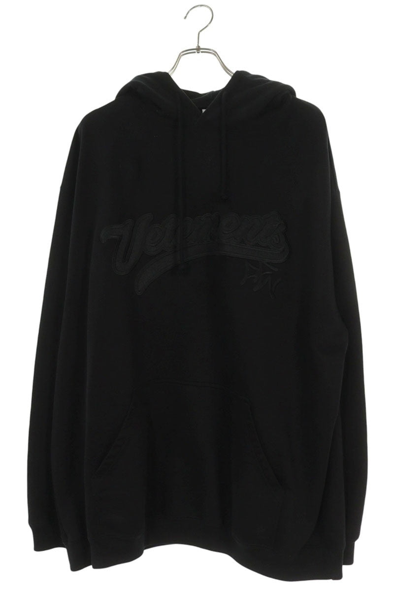 VETEMENTS UAH21TR541 Logo Embroidered Hoodie Black Size M