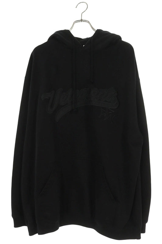 VETEMENTS UAH21TR541 Logo Embroidered Hoodie Black Size M