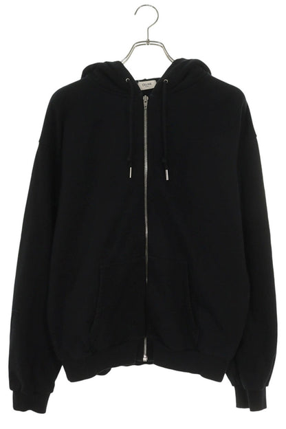 CELINE Hood Logo Zip-Up Hoodie Black Size L