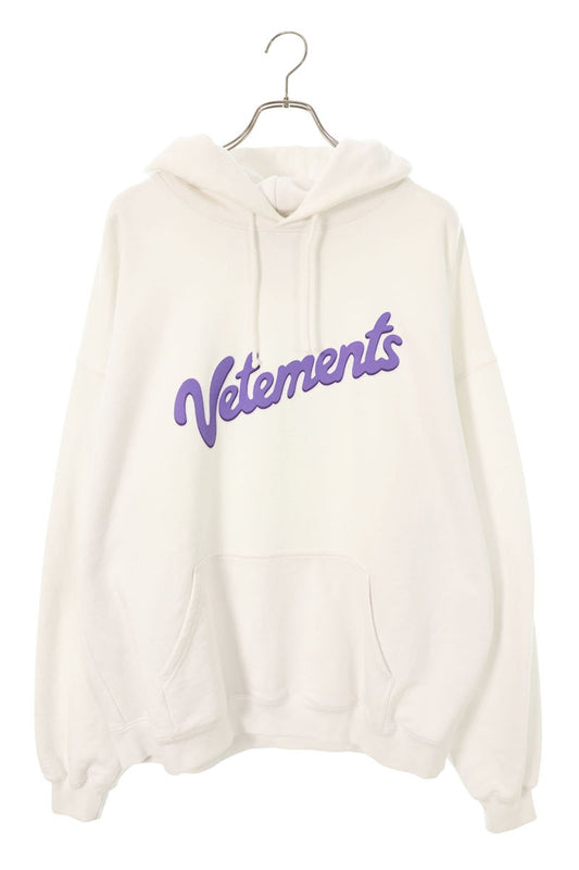VETEMENTS Logo Print Pullover Hoodie White Size M