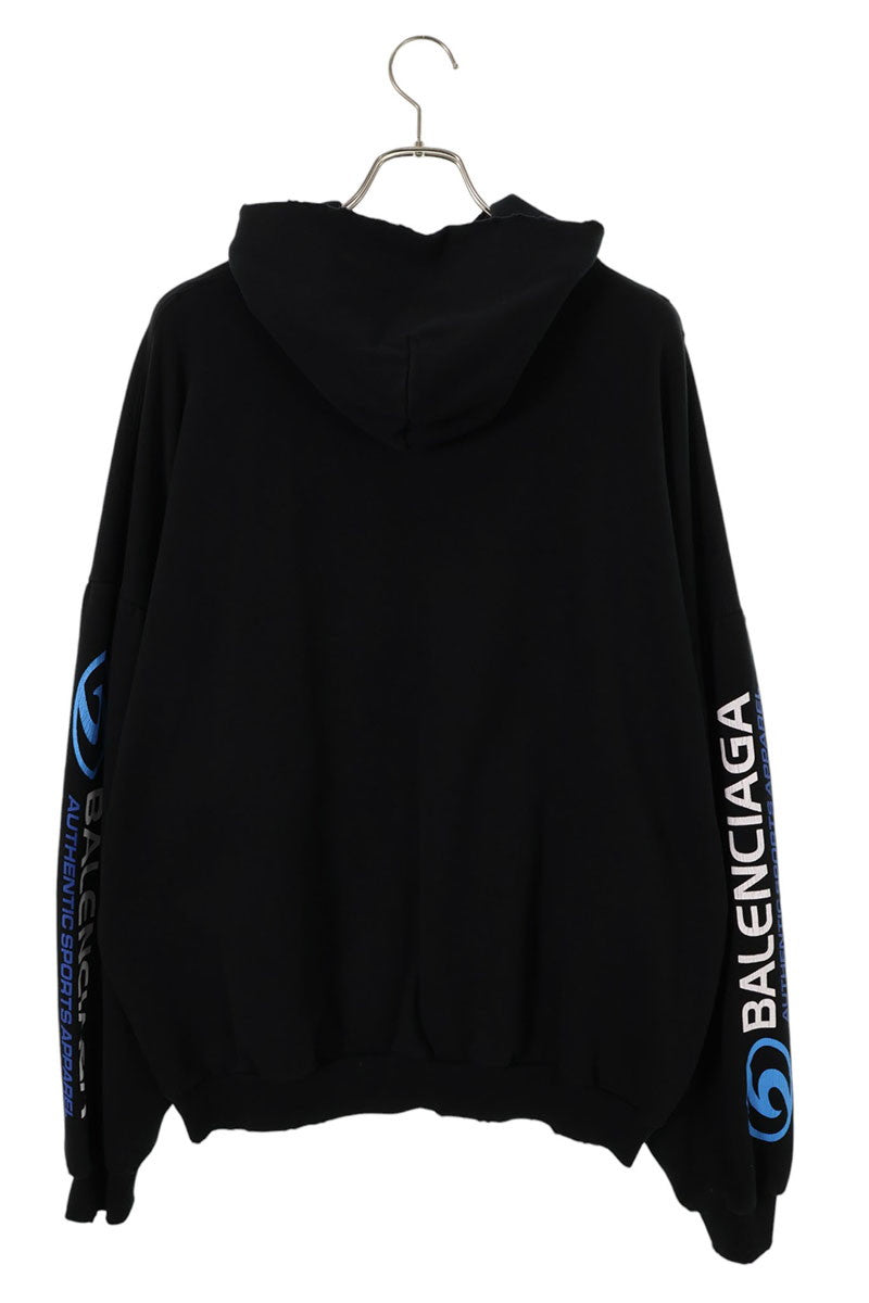 BALENCIAGA 24SS Distressed Round Hoodie Black Size XS
