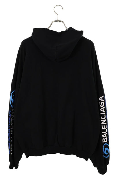BALENCIAGA 24SS Distressed Round Hoodie Black Size XS