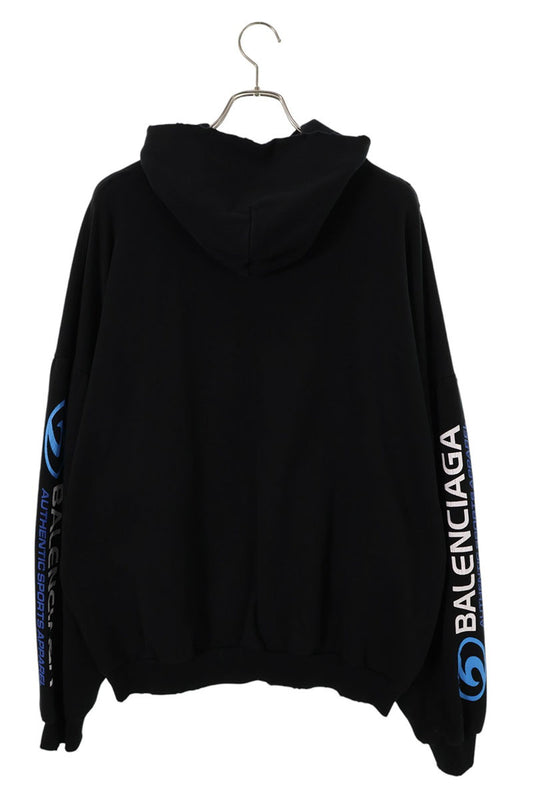 BALENCIAGA 24SS Distressed Round Hoodie Black Size XS