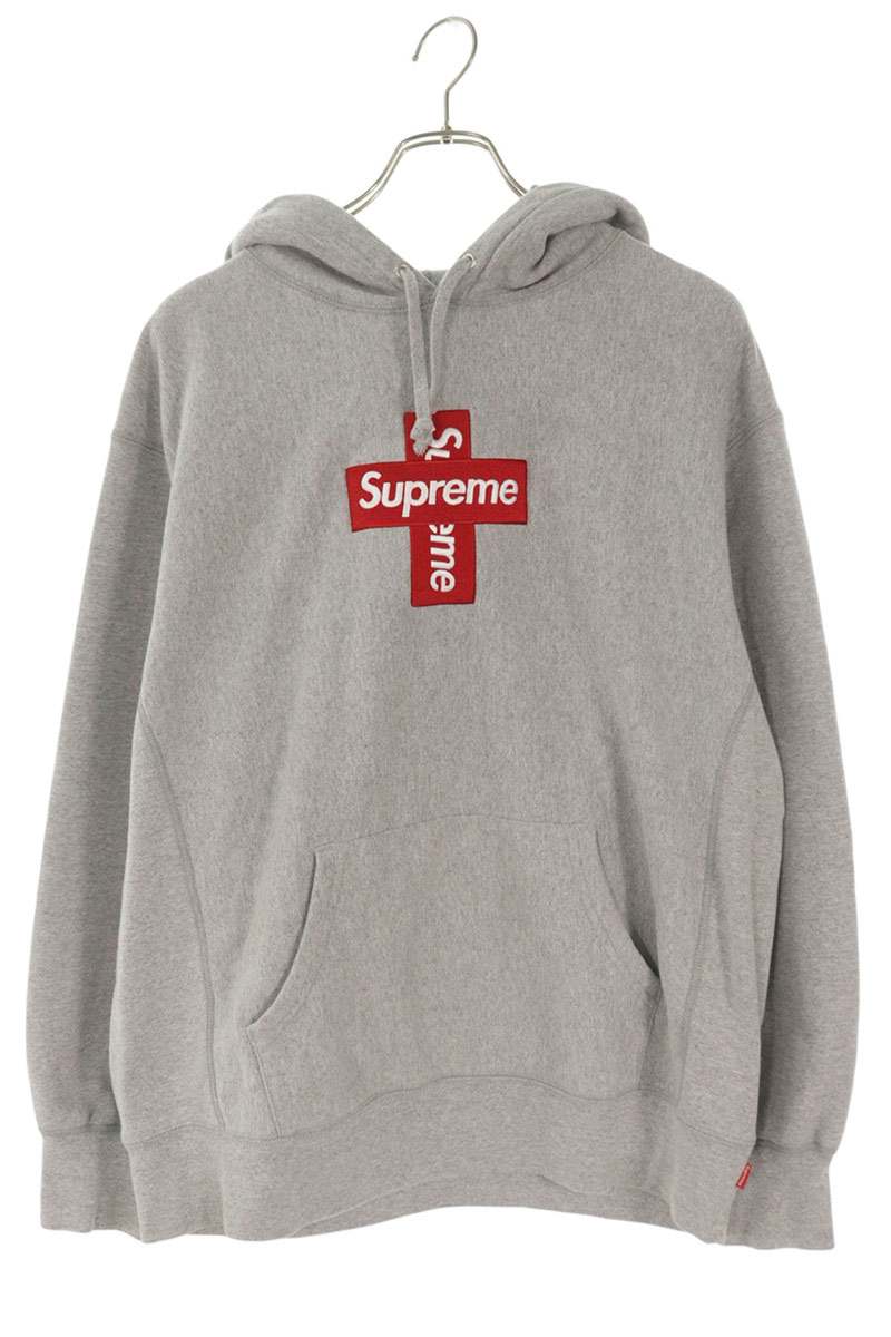 SUPREME 20AW Cross Box Logo Hoodie Gray Size M