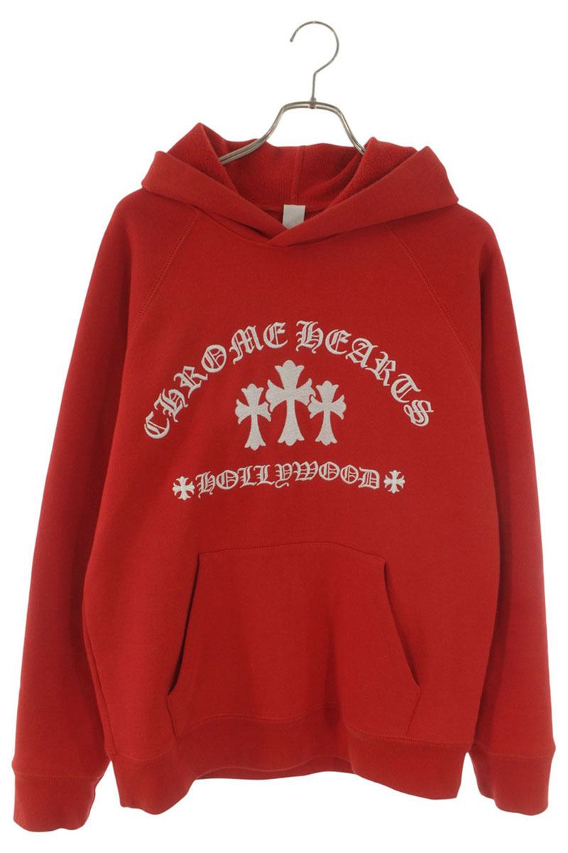 Chrome Hearts SAILIN ON HD PLVR Cemetery Cross Red Size M