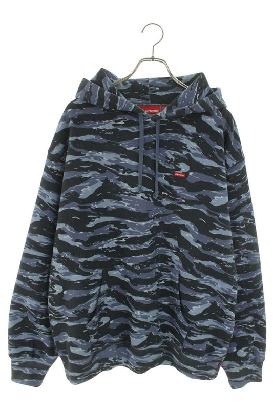 SUPREME FW24 Small Box Camo Pullover Hoodie Blue Size L