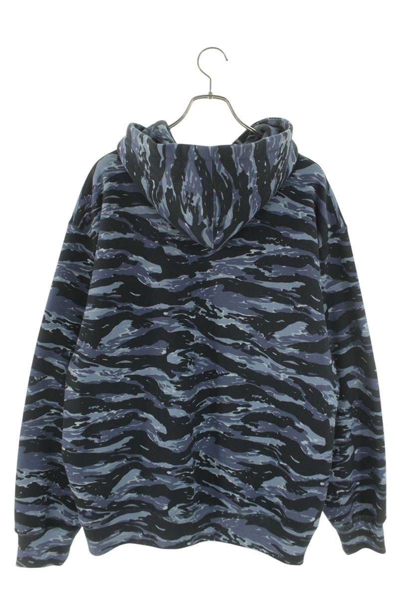 SUPREME FW24 Small Box Camo Pullover Hoodie Blue Size L
