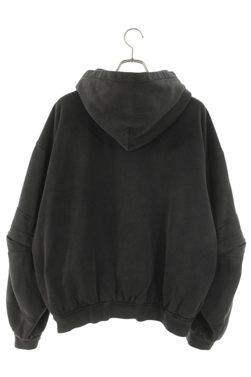 ALEXANDER WANG Double Zip Cargo Hoodie Black Cotton Size M