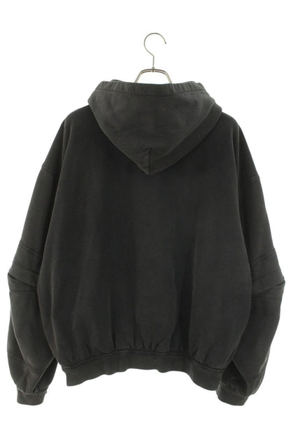 ALEXANDER WANG Double Zip Cargo Hoodie Black Cotton Size M