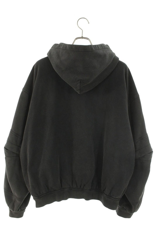 ALEXANDER WANG Double Zip Cargo Hoodie Black Cotton Size M