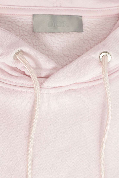 DIOR CD Logo Embroidered Pullover Hoodie Pink Size M