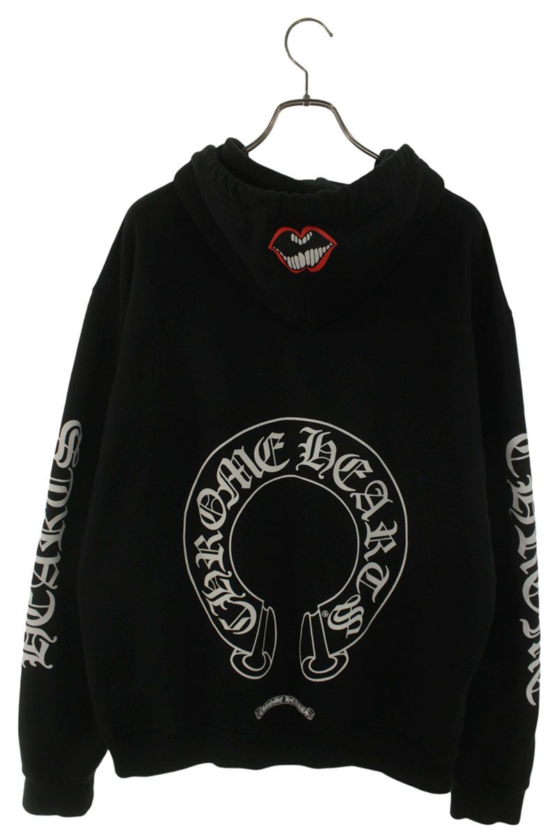 Chrome Hearts Back Horseshoe Chomper Print Hoodie Size M