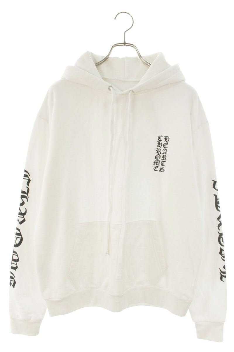 Chrome Hearts Arm Logo Print Pullover Hoodie White Size S