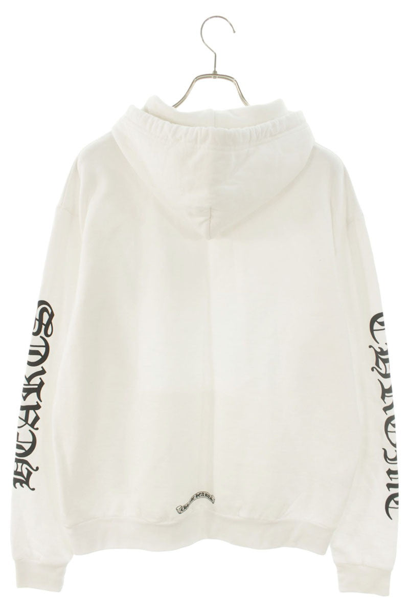 Chrome Hearts Arm Logo Print Pullover Hoodie White Size S
