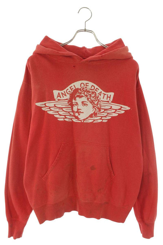 SAINT MICHAEL 22SS Vintage Wash Angel Print Hoodie Size M