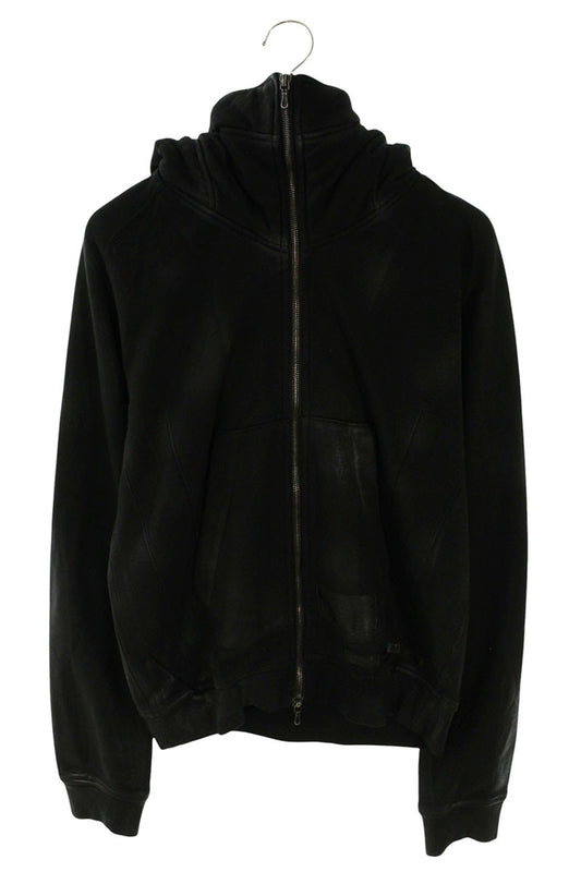 JULIUS Coated Zip-up Hoodie Black Size M