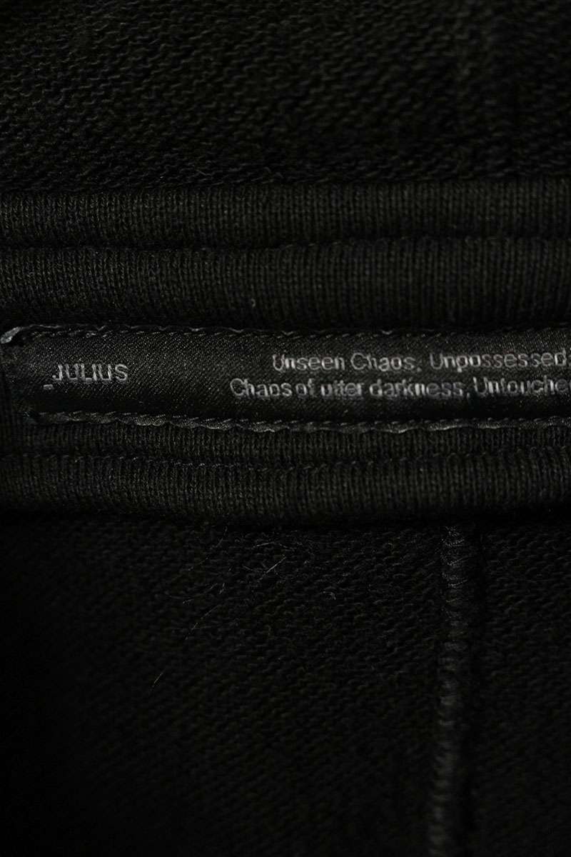 JULIUS Coated Zip-up Hoodie Black Size M