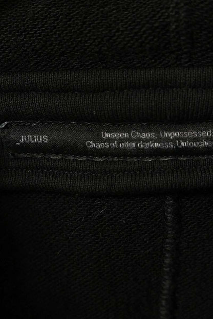 JULIUS Coated Zip-up Hoodie Black Size M