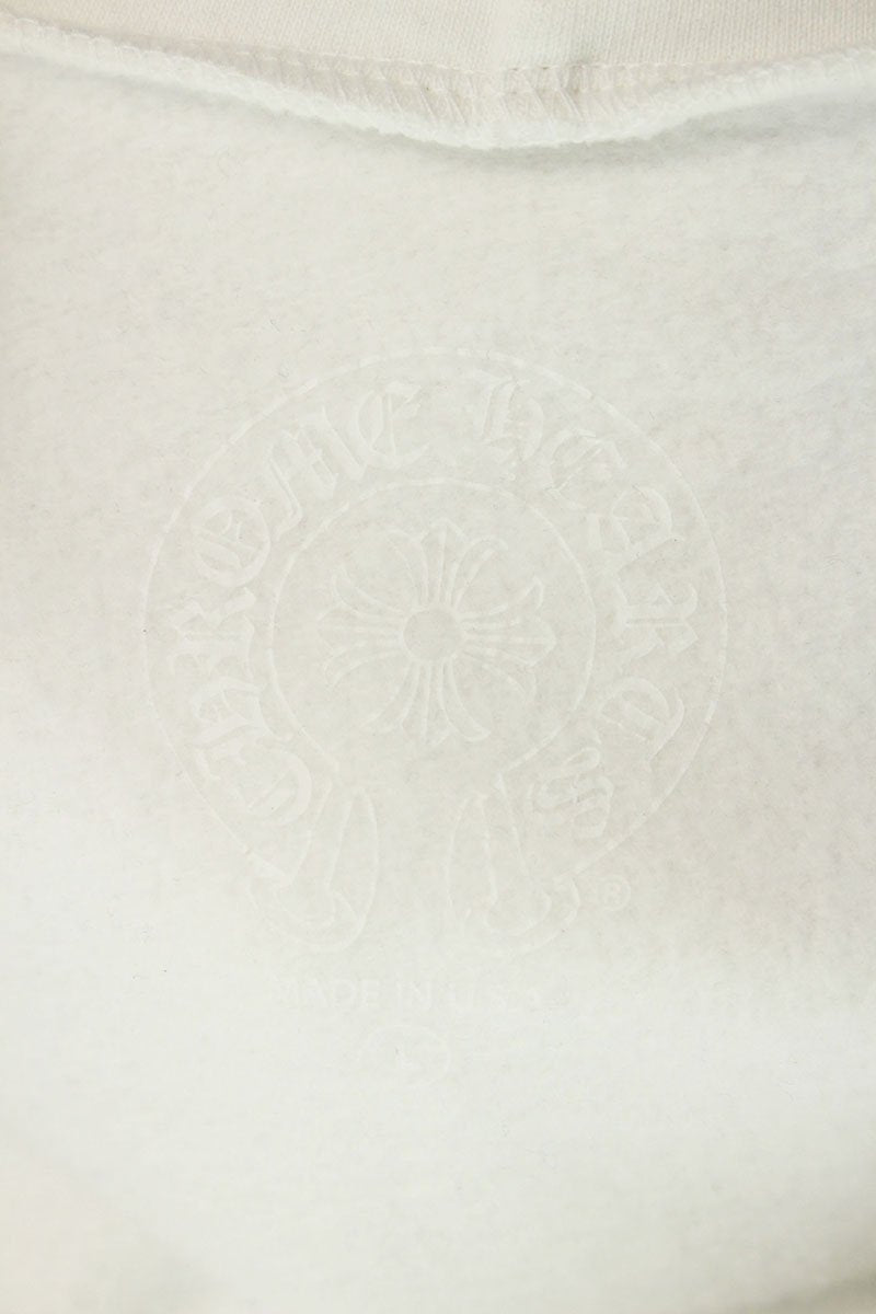 Chrome Hearts Sleeve Logo Print Zip Hoodie White Size L