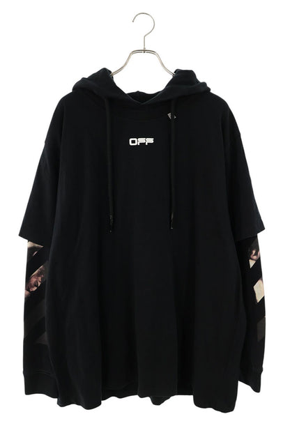 OFF-WHITE Layered Hoodie Black Size L
