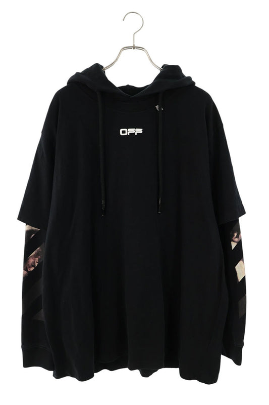 OFF-WHITE Layered Hoodie Black Size L